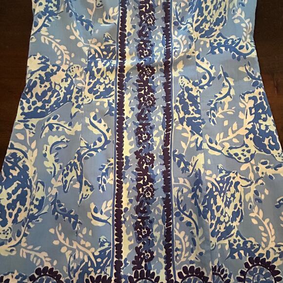 Lilly Pulitzer Blue Peri Turtley Awesome Mila Blue White Dress Women's Size 2 - Picture 6 of 9